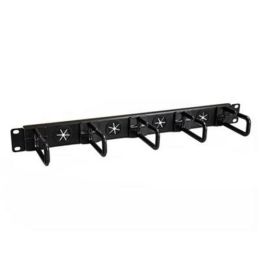 StarTech.com 1U 19" Cable Management Organizer - D Ring Hook Network/Server Rack Cord Manager - Data Center Horizontal Wire Panel