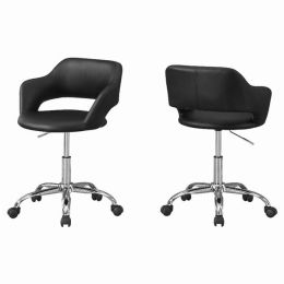 21" x 22.5" x 29" BlackChrome Metal Hydraulic Lift Base  Office Chair (Pack of 1)