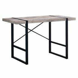 23.75" x 49" x 30" Taupe Black Particle Board Hollow Core Metal  Computer Desk (Pack of 1)
