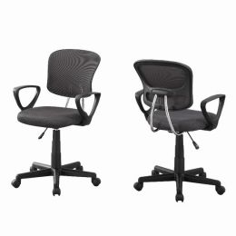 21.5" x 23" x 33" Grey Foam Metal Polypropylene Polyester  Office Chair (Pack of 1)