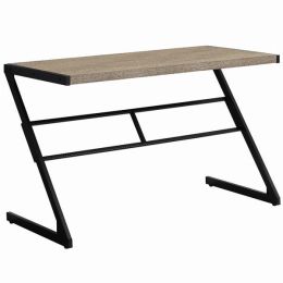 22" x 48" x 30" Dark Taupe  Black  Mdf  Metal  Computer Desk (Pack of 1)