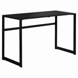 22" x 48" x 30" Black  Black  Tempered Glass  Metal   Computer Desk (Pack of 1)