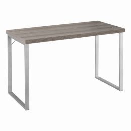 23.75" x 47.25" x 30" Dark Taupe Silver Particle Board Hollow Core Metal  Computer Desk (Pack of 1)