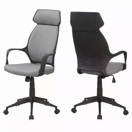 26" x 25" x 96" Grey  Foam  Polypropylene  Microfiber  High Back Office Chair (Pack of 1)