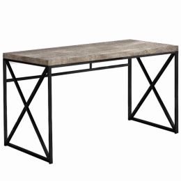 23.75" x 47.25" x 29.75" Taupe Black Particle Board Metal  Computer Desk (Pack of 1)