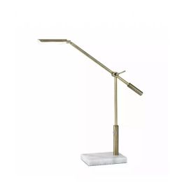 Sleek Brass Metal Adjustable and Dimmable LED Desk Lamp (Pack of 1)