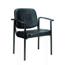 26" x 18.5" x 32.7" Black Vinyl Guest Chair (Pack of 1)