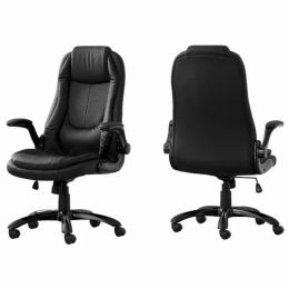 28.5" x 29.5" x 94" Black Leather-Look High Back Executive Office Chair (Pack of 1)