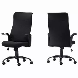 24.75" x 24" x 83.5" Black Fabric Multi Position  Office Chair (Pack of 1)