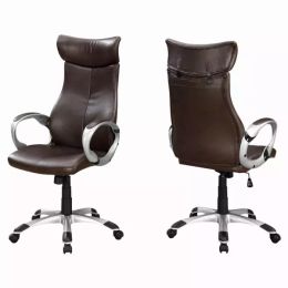 25.2" x 26" x 47.5" Brown Foam Metal Nylon  Office Chair High Back Executive (Pack of 1)