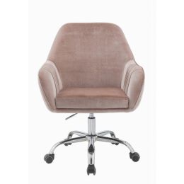 Stylish Mauve Rose Velvet Office Desk Chair on Wheels (Pack of 1)