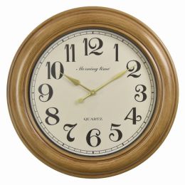 Plutus Brands Wall Clock in Brown Polyurethane (Pack of 1)